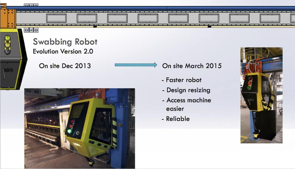Swabbing robot - innovation dans l'industrie du verre